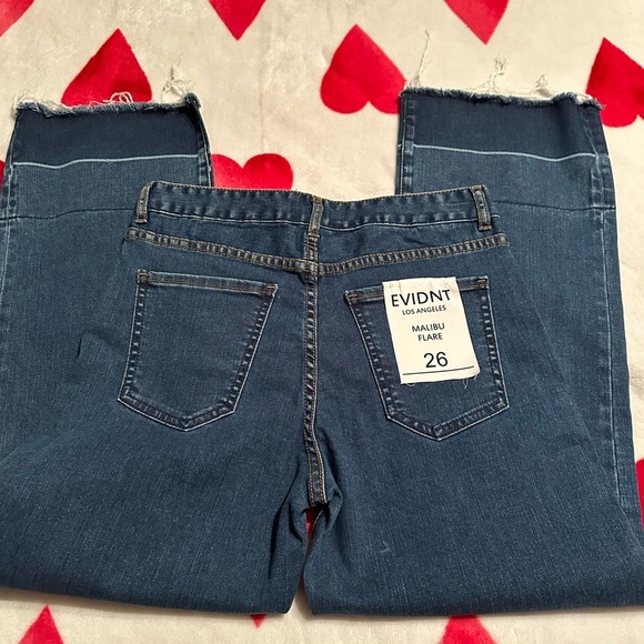 NWT EVIDNT Malibu High Rise Two Tone Kick Flare denim - Picture 5 of 12